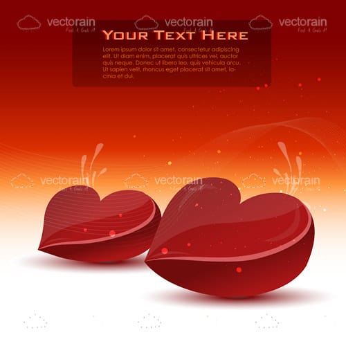 Romance Theme with Hearts and Sample Text